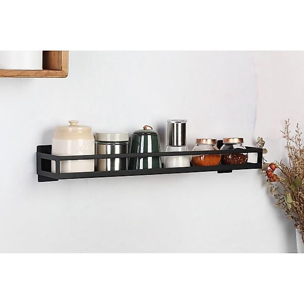 BURI Regal Metall-Wandregal schwarz 60x12,5cm Küchenregal Hängeregal Badabl günstig online kaufen