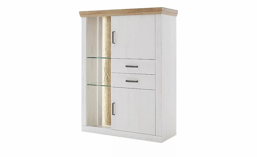 maison bleue Highboard  Zara ¦ weiß ¦ Maße (cm): B: 106 H: 142 T: 40.0 Komm günstig online kaufen