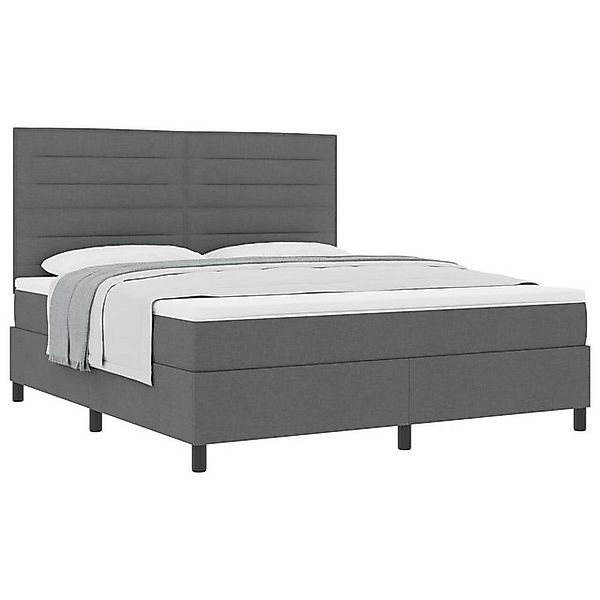 vidaXL Bett Boxspringbett mit Matratze Dunkelgrau Stoff (1-tlg) günstig online kaufen
