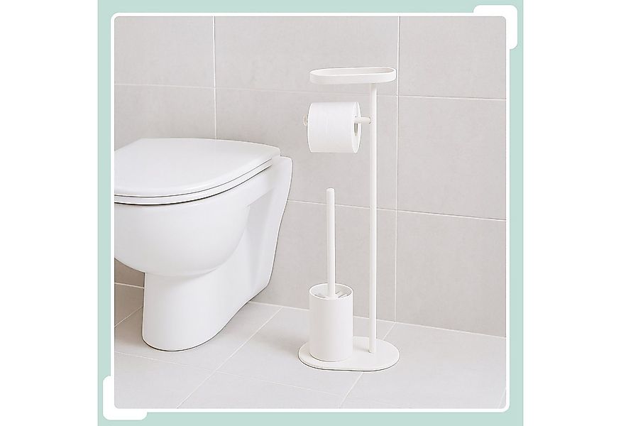 relaxdays WC-Garnitur mit Ablage, (3-tlg), weiß günstig online kaufen