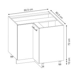 Vicco Eckunterschrank Fame-Line, Schwarz gestreift/Anthrazit, 80.5 günstig online kaufen