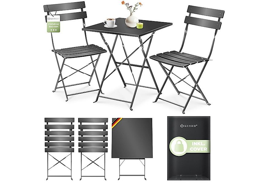 KESSER Bistrotisch 3-teiliges Bistroset Outdoor Sitzgruppe (1x Balkontisch günstig online kaufen