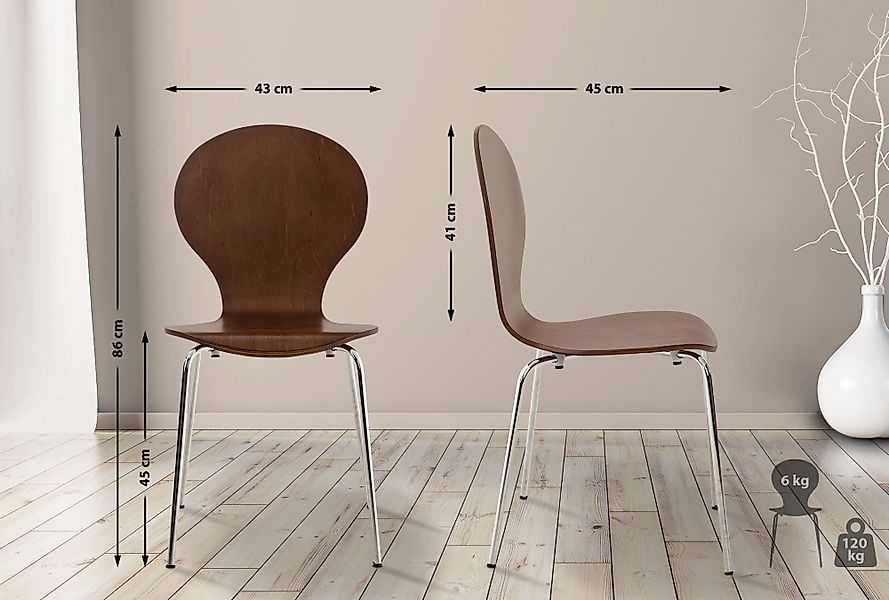 CLP Besucherstuhl Diego (2er Set), stapelbar günstig online kaufen
