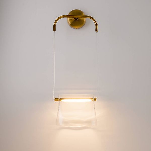 Maytoni LED-Wandleuchte Cabaret, messing, Glas, Länge 23 cm günstig online kaufen