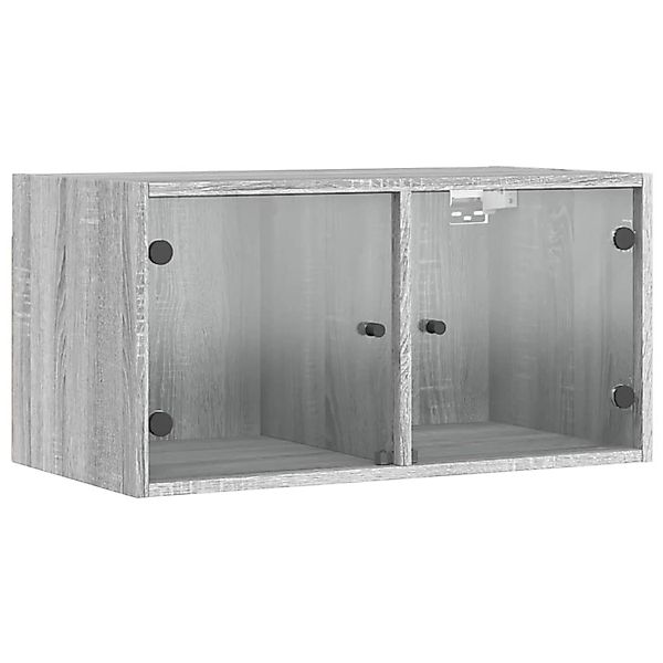 vidaXL Wandschrank mit Glastüren Grau Sonoma 68,5x37x35 cm günstig online kaufen