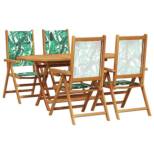 vidaXL 5-Teiliges Garten Essset Blättermuster aus Massivem Holz-Akazie 3375 günstig online kaufen