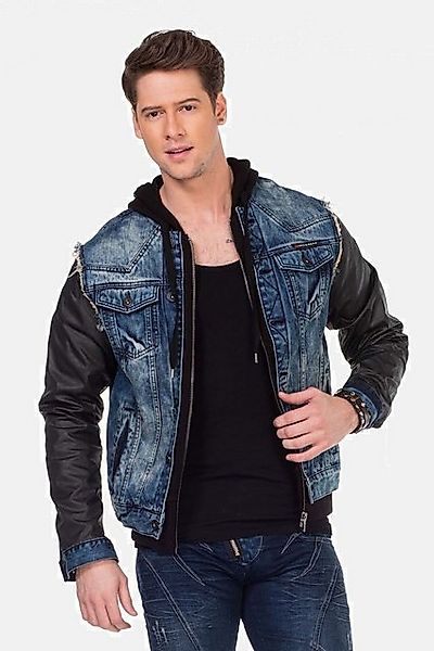 Cipo & Baxx Jeansjacke Jacke mit Metall Patch am Oberarm, C-1290 günstig online kaufen