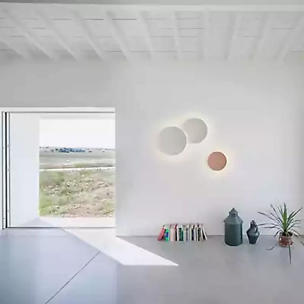 Vibia Puck Wall Art Wandleuchte LED 2-flammig, grau - 1-10 V - ø45/ø40 cm günstig online kaufen