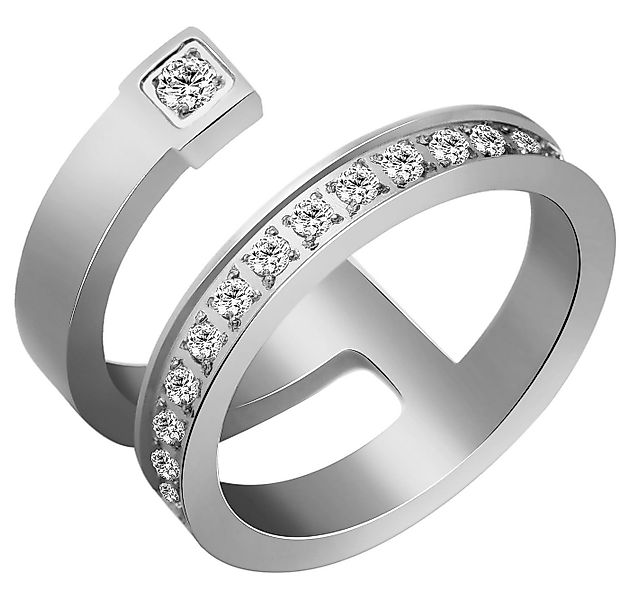 AKZENT Fingerring Silvie Edelstahl silber Damen, Damen Ring günstig online kaufen