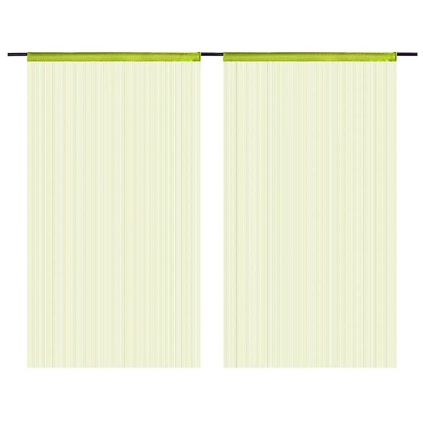 vidaXL Vorhang Fadenvorhänge 2 Stk. 100 x 250 cm Grün (2 St) günstig online kaufen