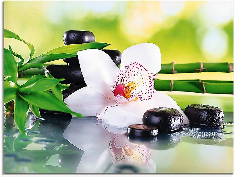 Artland Glasbild "Spa Steine Bambus Zweige Orchidee", Zen, (1 St.), in vers günstig online kaufen