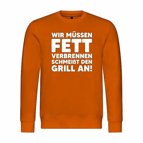 deinshirt Rundhalspullover Herren Sweatshirt Wir müssen Fett verbrennen sch günstig online kaufen