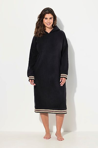 Ulla Popken Jerseykleid Loungewear-Fleecekleid Kapuze Stickerei günstig online kaufen