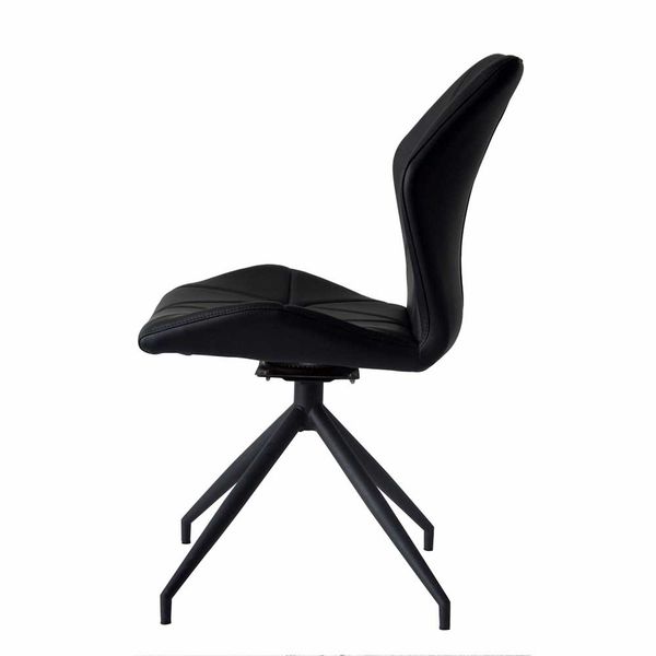 Schwarze Esszimmerstühle aus Kunstleder und Metall drehbar (2er Set) günstig online kaufen