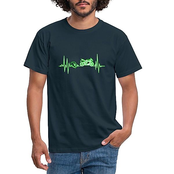 Spreadshirt T-Shirt Biker Herzschlag Motorrad Männer günstig online kaufen