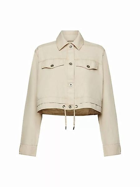 Esprit Strickjacke Cropped-Jacke aus Baumwollcanvas zum Binden (1-tlg) günstig online kaufen