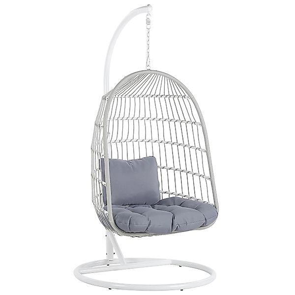 Beliani Hängesessel Weiss Grau 102x102x199 günstig online kaufen