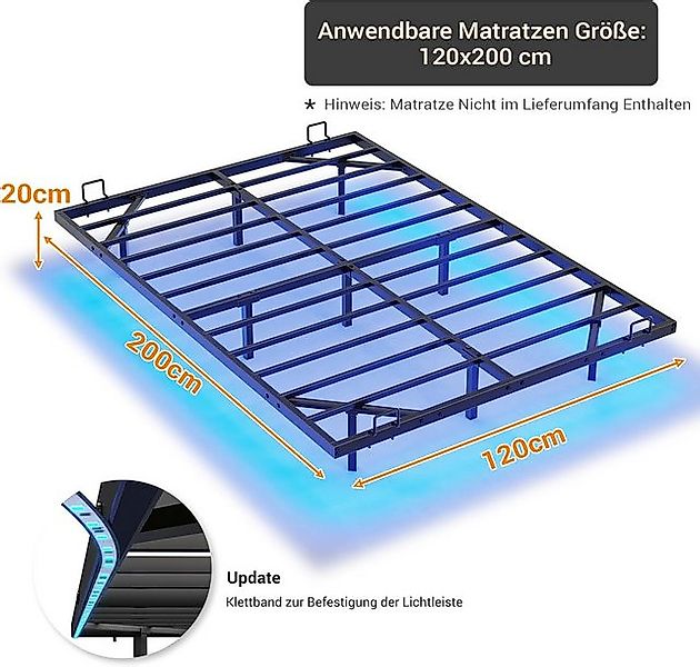 MSMASK Metallbett Schwebebett Bettgestell mit LED-Beleuchtung günstig online kaufen