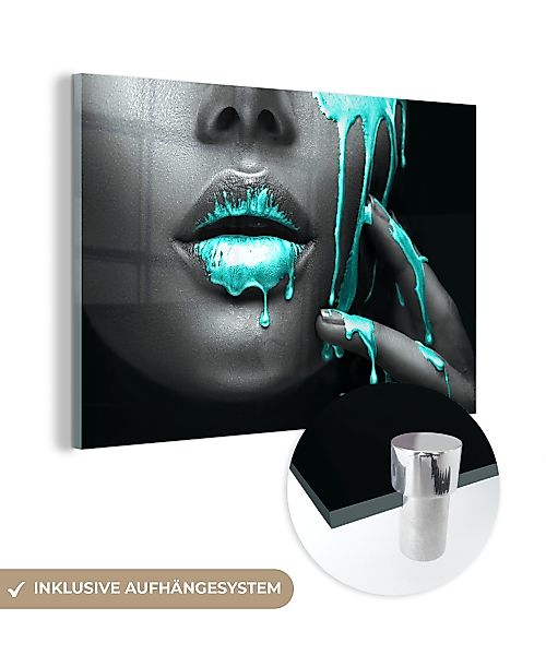 MuchoWow Acrylglasbild Lippen - Blau - günstig online kaufen
