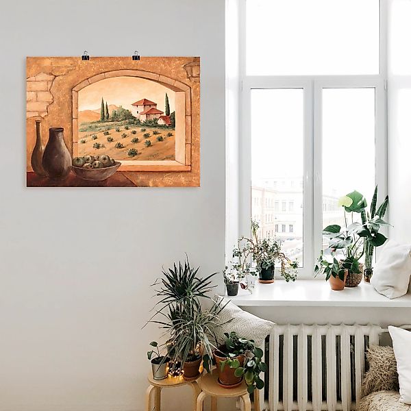 Artland Wandbild "Toskana", Fensterblick, (1 St.), als Alubild, Outdoorbild günstig online kaufen