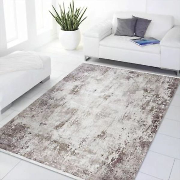 Carpetilla Designer Wohnzimmer Teppich Abstrakte Musterung Modern Rosa Crem günstig online kaufen
