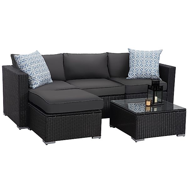 MeXo Gartenlounge-Set Balkonmöbel Rattan Modulsofa mit günstig online kaufen