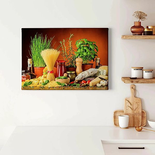 Bricoflor Mediterranes Deko Wandbild Für Küche Leinwand Bild In Rot Und Grü günstig online kaufen