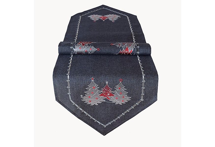 texpot Tischdecke mit Stickerei Weihnachtsbaum Winter Weihnachten Advent (1 günstig online kaufen