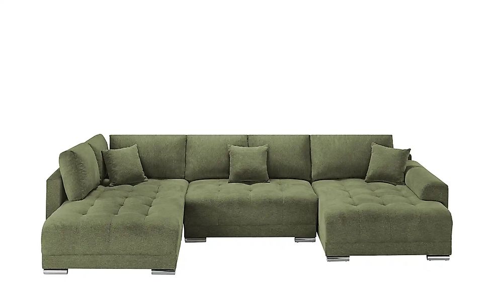 Wohnlandschaft mit Schlaffunktion Lemie ¦ grün ¦ Maße (cm): B: 356 H: 85 T: günstig online kaufen