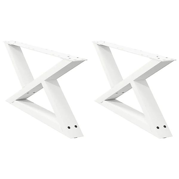 vidaXL Couchtischbeine 2 Stk Weiß 70x30-31,3 cm Stahl 4012693 günstig online kaufen
