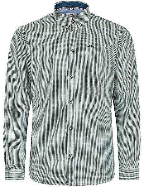 Maddox Trachtenhemd Kariertes Herrenhemd mit Hirsch Stickerei, Grün günstig online kaufen