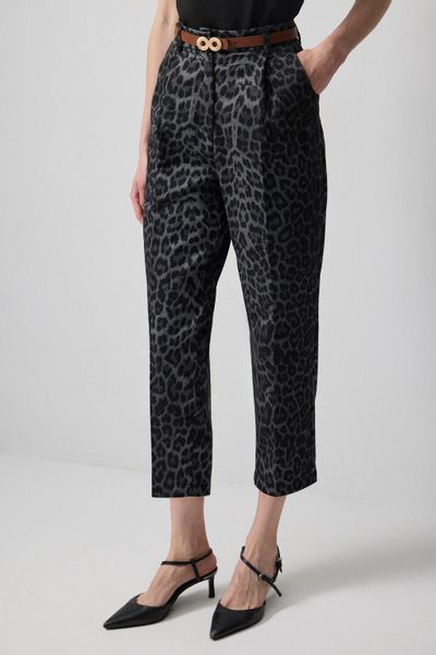 touche prive Stoffhose Karottenhose mit Leopardenmuster günstig online kaufen