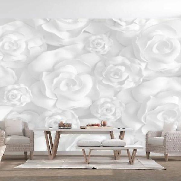 artgeist Fototapete Plaster Flowers weiß/grau Gr. 400 x 280 günstig online kaufen