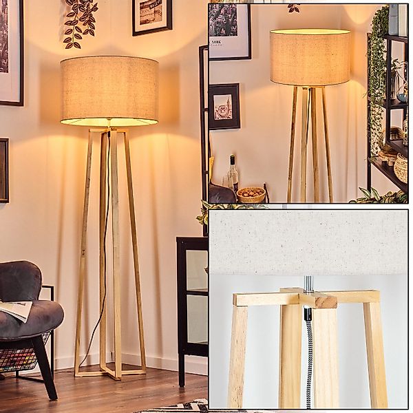 hofstein Stehlampe Stehlampe mit Holzfuß und günstig online kaufen