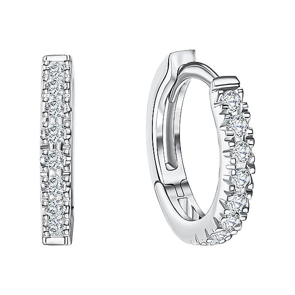 Vivance Paar Creolen 585/- Weißgold Zirkonia günstig online kaufen