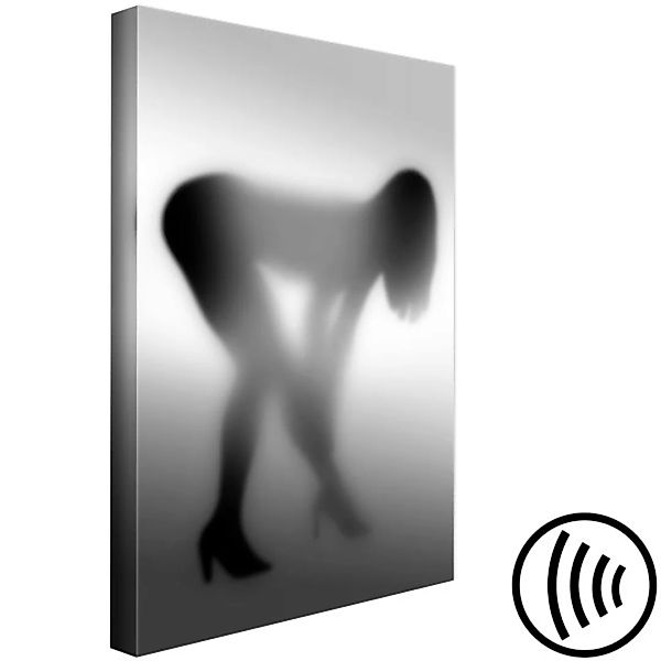 Bild auf Leinwand Hinter einer Glaswand - weibliche Silhouette in einer sin günstig online kaufen