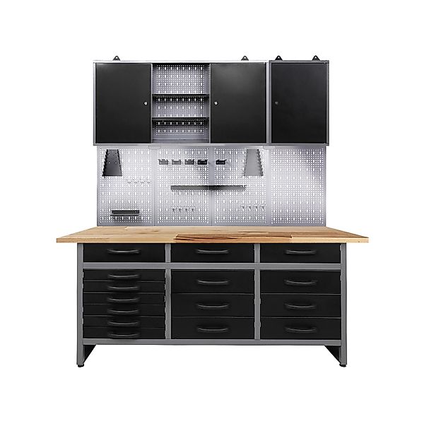 Ondis24 Werkstatt Set Konny 160 cm 2 Schränke LED Werkstatteinrichtung Werk günstig online kaufen
