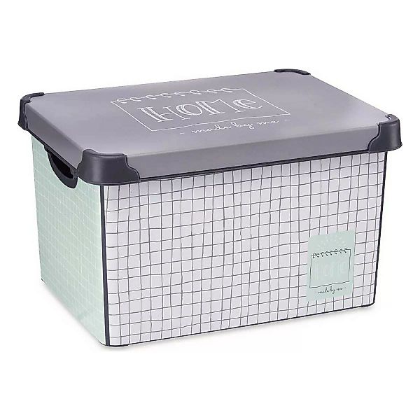 Aufbewahrungsbox Mit Deckel Home Grau Kunststoff (29 X 23,5 X 39 Cm) günstig online kaufen