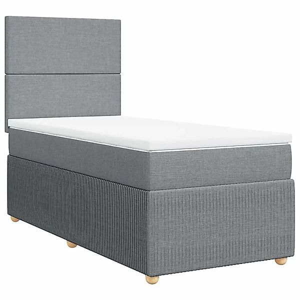 vidaXL Boxspringbett mit Matratze Hellgrau 90x200 cm Stoff 3291932 günstig online kaufen