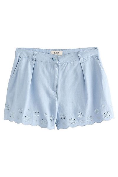 Next Shorts Shorts mit Leinenanteil, Stickerei und Bogenkanten (1-tlg) günstig online kaufen