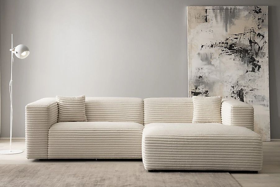 Home affaire Ecksofa "BAKELS, L-Form in Cord oder Boucle-Stoff, moderne Cou günstig online kaufen