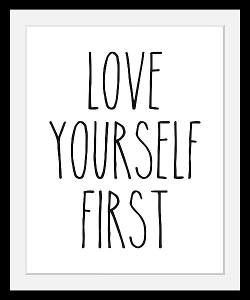 queence Bild »Selbstliebe«, Schwarz-Weiß-Schriftzug-Motivationsbilder-Liebe günstig online kaufen