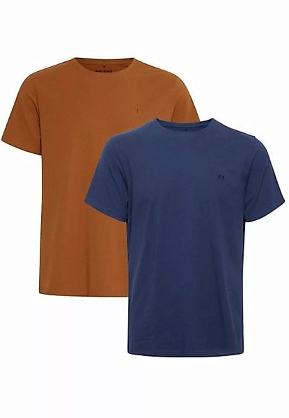 Blend T-Shirt Rundhals T-Shirt 2-er Stück Pack Basic Shirt 4817 in Braun-4 günstig online kaufen