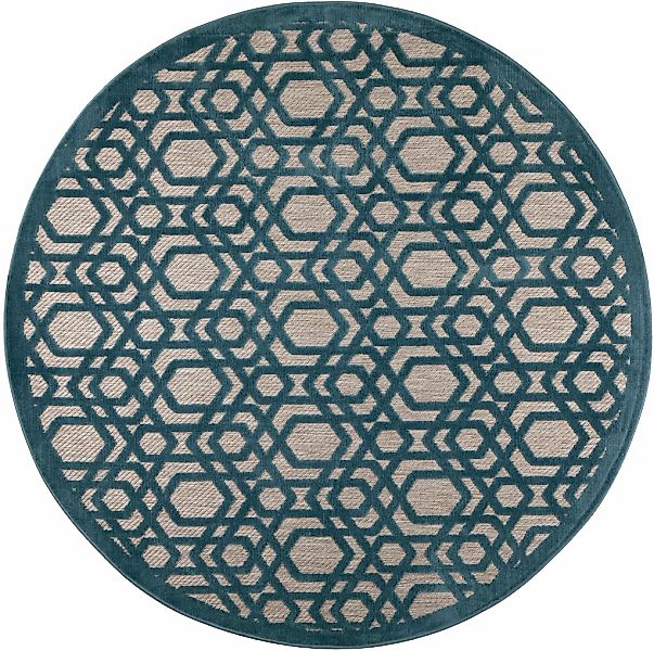 FLAIR RUGS Teppich "Oro" rund 4 mm Höhe fußbodenheizungsgeeignet, samtartig günstig online kaufen