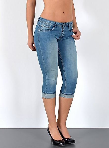 ESRA Caprijeans Damen 3/4 Jeans Hüftjeans niedrige Leibhöhe Damen 3/4 Hose günstig online kaufen