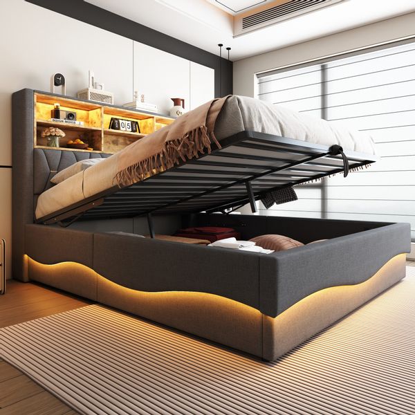 STILVORA Polsterbett 180x200 mit LED&USB,Jugendbett Doppelbett günstig online kaufen