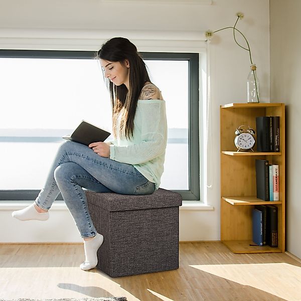 relaxdays Stauraumhocker Faltbarer Sitzhocker mit Stauraum günstig online kaufen