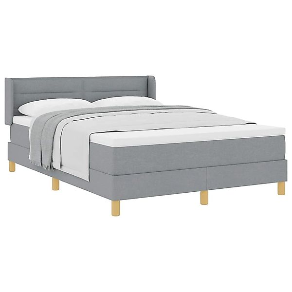 vidaXL Boxspringbett mit Matratze Hellgrau 140 x 190 cm Stoff 3341223 günstig online kaufen