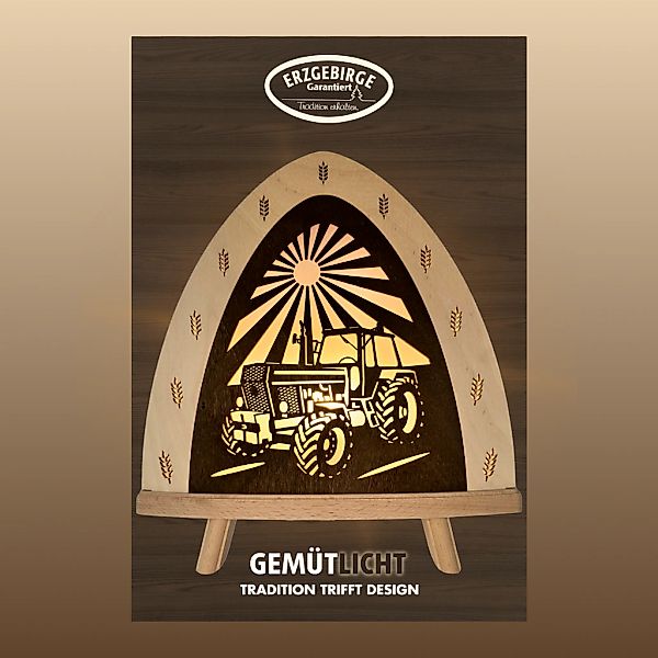 Weigla LED Dekolicht "Traktor, BxHxT: 30x32x6 cm" E14 Dekolampe aus dem Erz günstig online kaufen