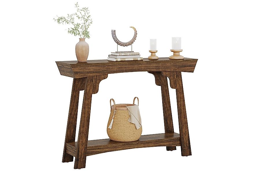 Tribesigns Konsolentisch 105cm Eingangstisch mit Lagerung, 2-Tier Holz Sofa günstig online kaufen